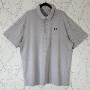 Under Armour Gray Striped Short Sleeve Polo Shirt